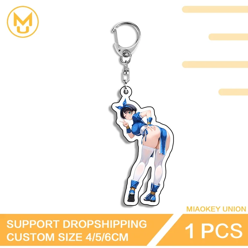Alluring Ruka Sarashina Trendy Amusing Naughty Unique Double Sided Acrylic Keyring Advance Guard Creative Personality Jewelry