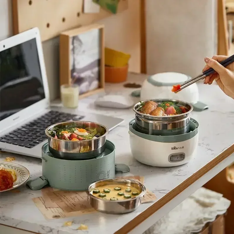 electric heating lunch box thermal insulation heating self-heating steaming meal cooking lunch box office worker artifact