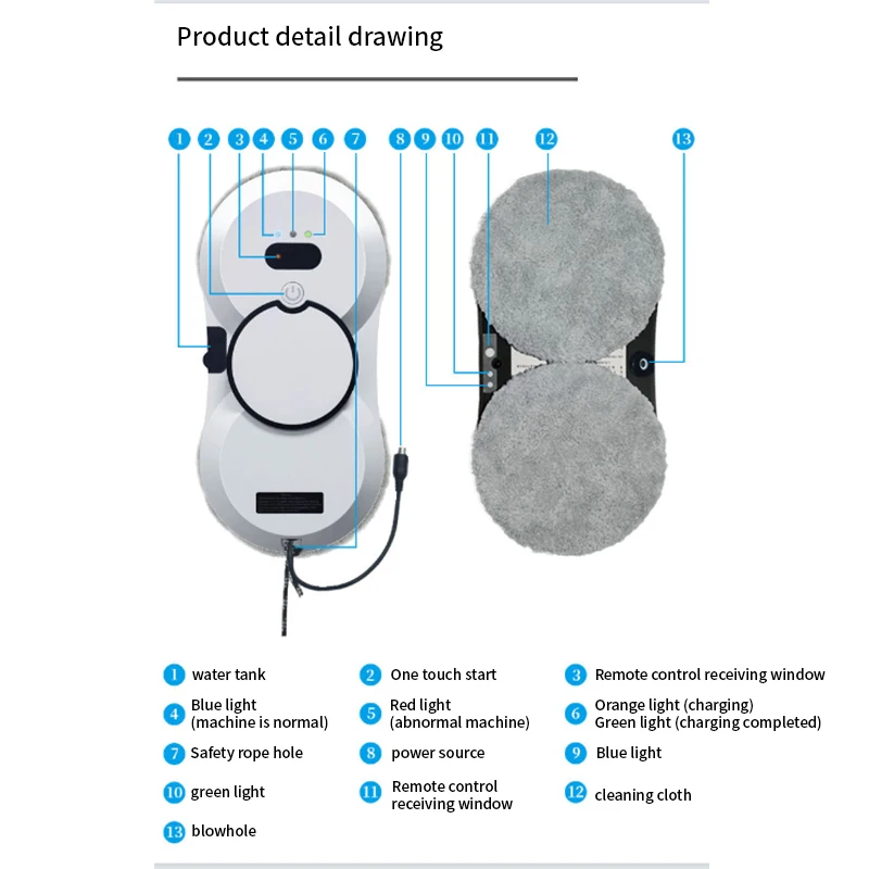 EU/US/BS Window Cleaning Robot Automatic Electric Window Washer Cleaner Squirt water Robot Glass Cordless Vacuum Washing Robotic