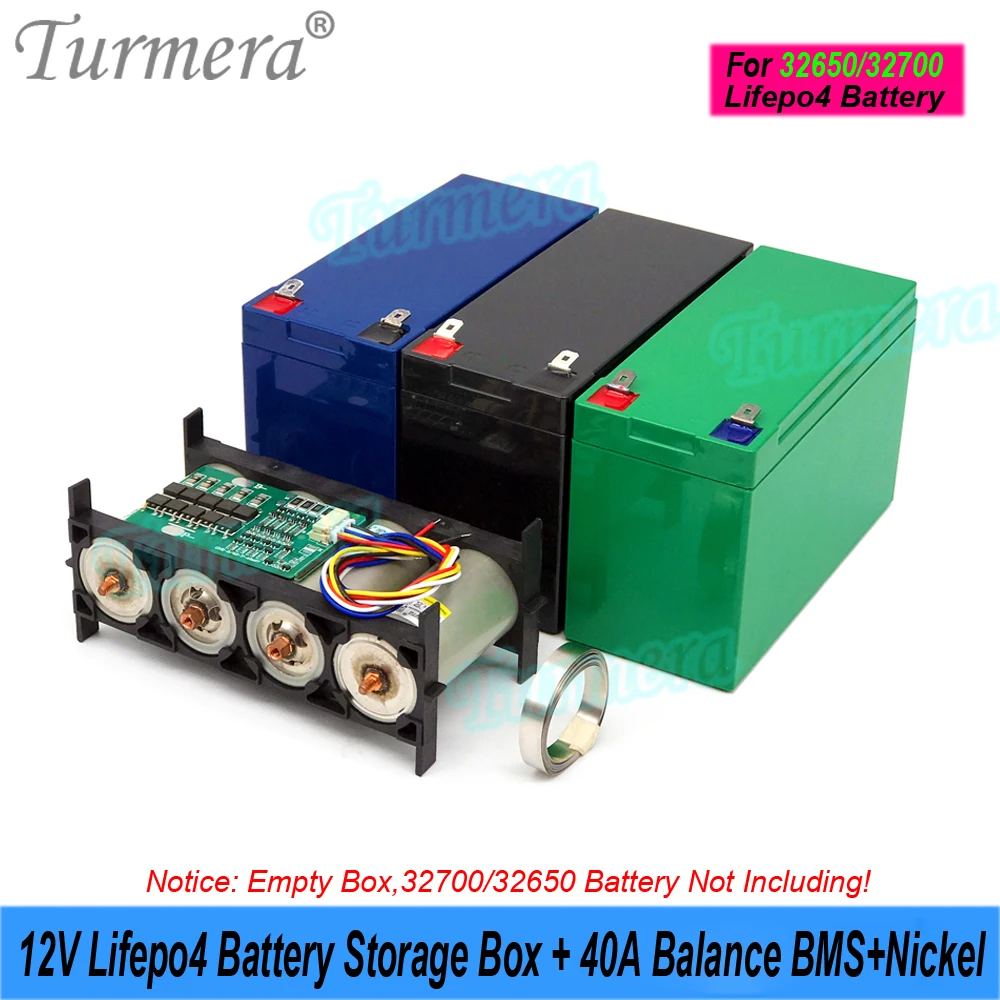 Turmera 12V Lifepo4 pojemnik na baterie 1X4 32700 uchwyt 12.8V 4S 40A balans BMS z niklem zastosowanie w 12V UPS wymień kwasowo-ołowiowy