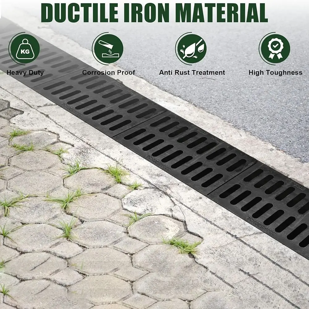 New High Strength Trench Cover Rectangular Black Garage Floor Drain Resin Plastic Grates Drainage Basement