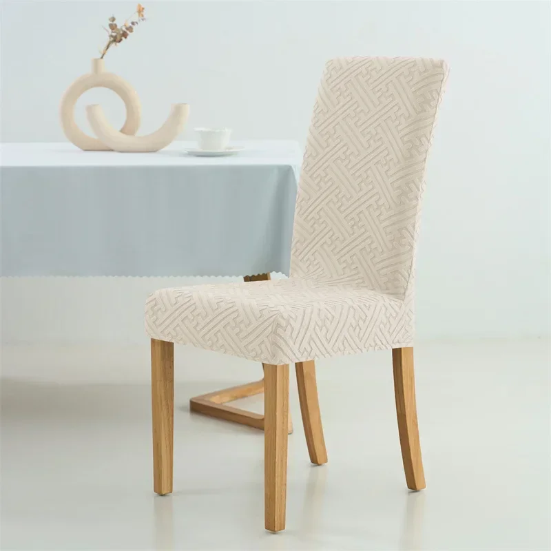 1/4 stücke Jacquard Esszimmer Stuhl Abdeckung Stretch Anti-schmutzig Stuhl Abdeckungen Wohnkultur Küche Sitz Schonbezug für Bankett party Hochzeit – Detail 4