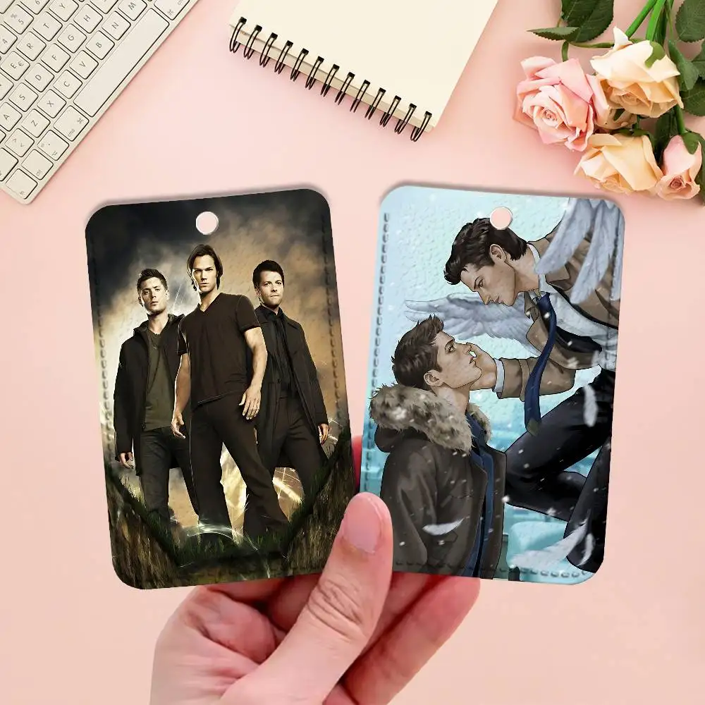 S-Supernaturals D-Dean S-Sam Premium PU Leather Card for Daily Use Holder Card Case with Metal Carabiner Customizable Design