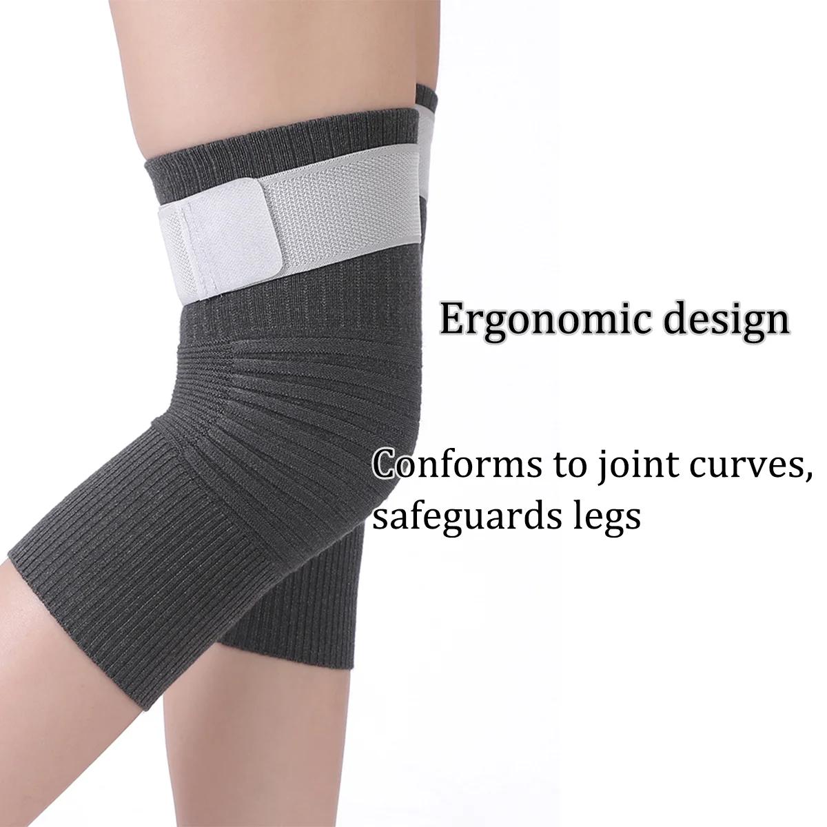 1Pair Bandage Adjustable Knee Brace Women Elastic NonSlip Cold Leg Knee Compression Outdoor Fitness Sports Support Kneepad