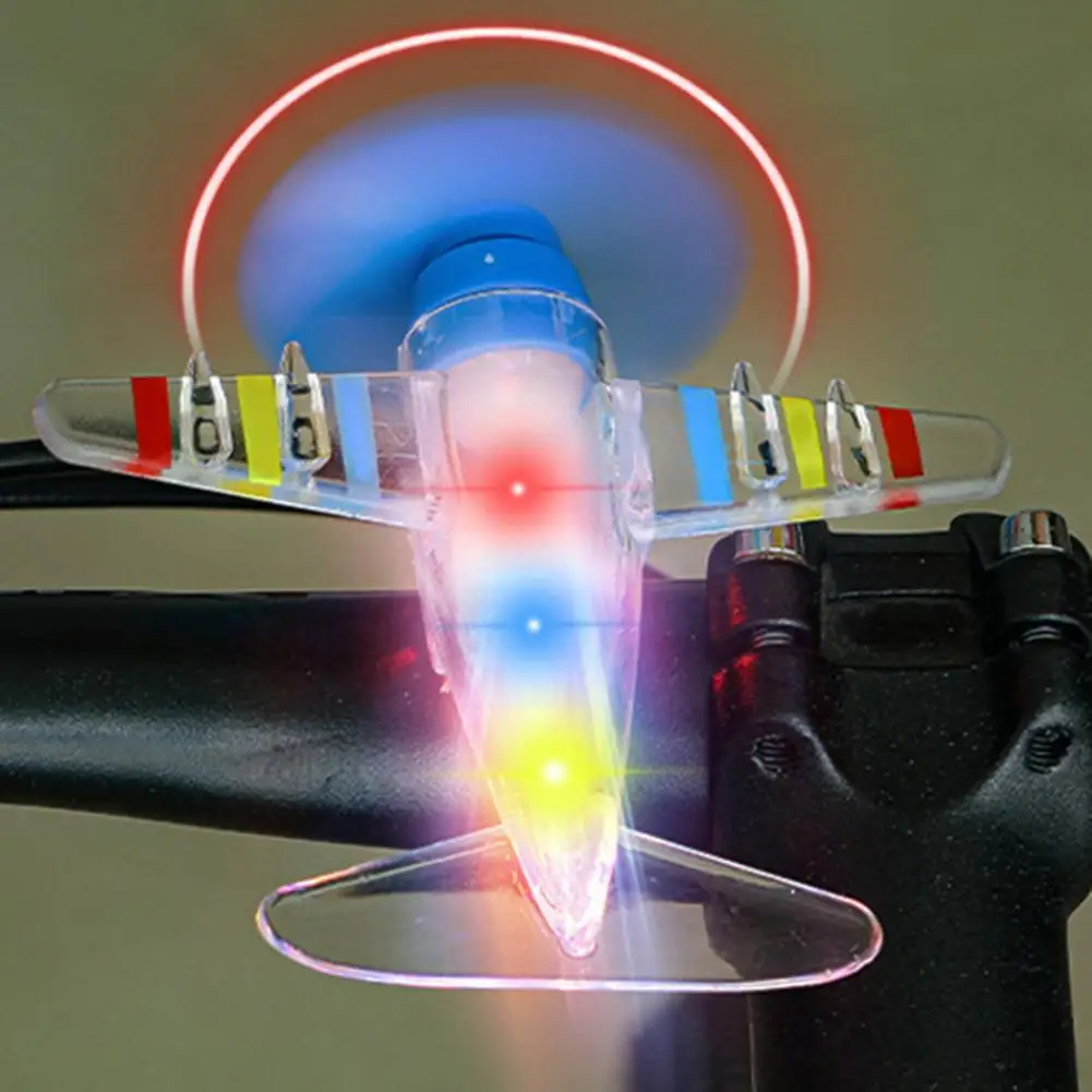 Wind-Up Airplane Toy with LED Lights Wind Powered Car Ornament Electric Car Handlebar Pendant Easy Setup Airplane Toy
