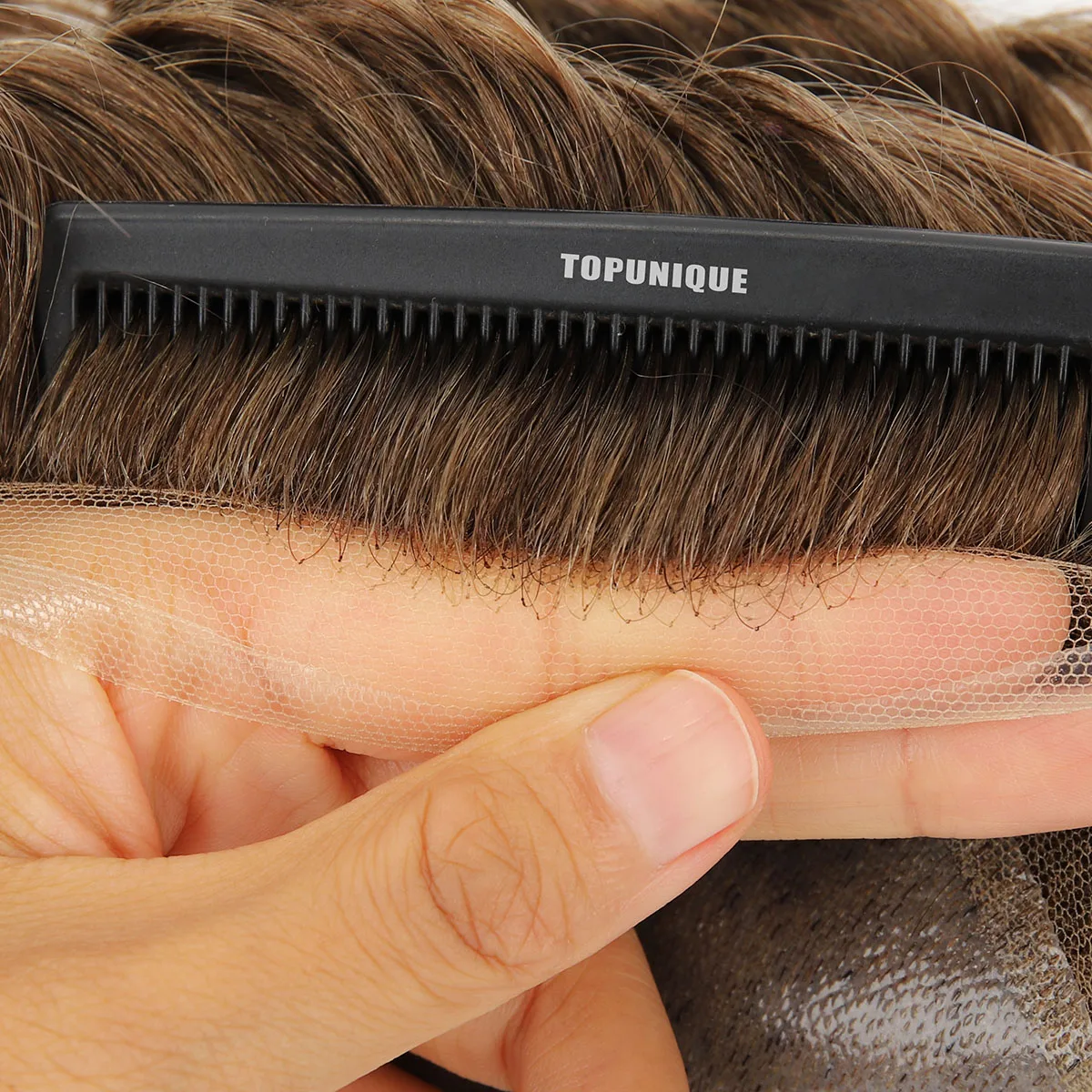 Topúnique ominilace peruca de cabelo humano masculino sistema de substituição de cabelo protesis capilar hombre unidades de cabelo para sistema de cabelo masculino