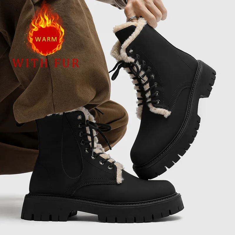 Men's casual shoes Trendy fashion high-quality and warm styles office work 38-46 Black plus size Daily Hot selling Youth