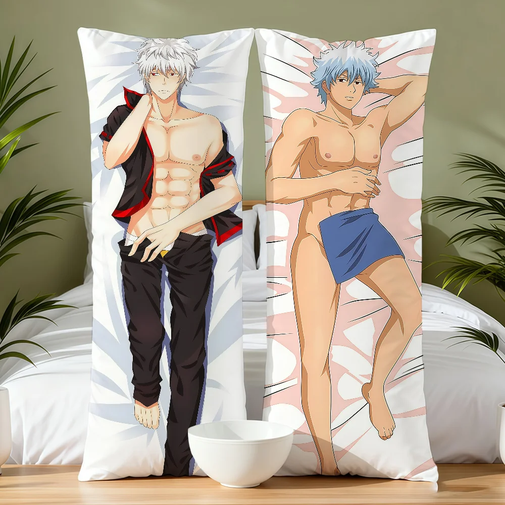 Funny Anime Gintama Cushion Cover Extra Long Lumbar Throw Cover Bed Pillow Bolster Body Case Living Room Sofa Car