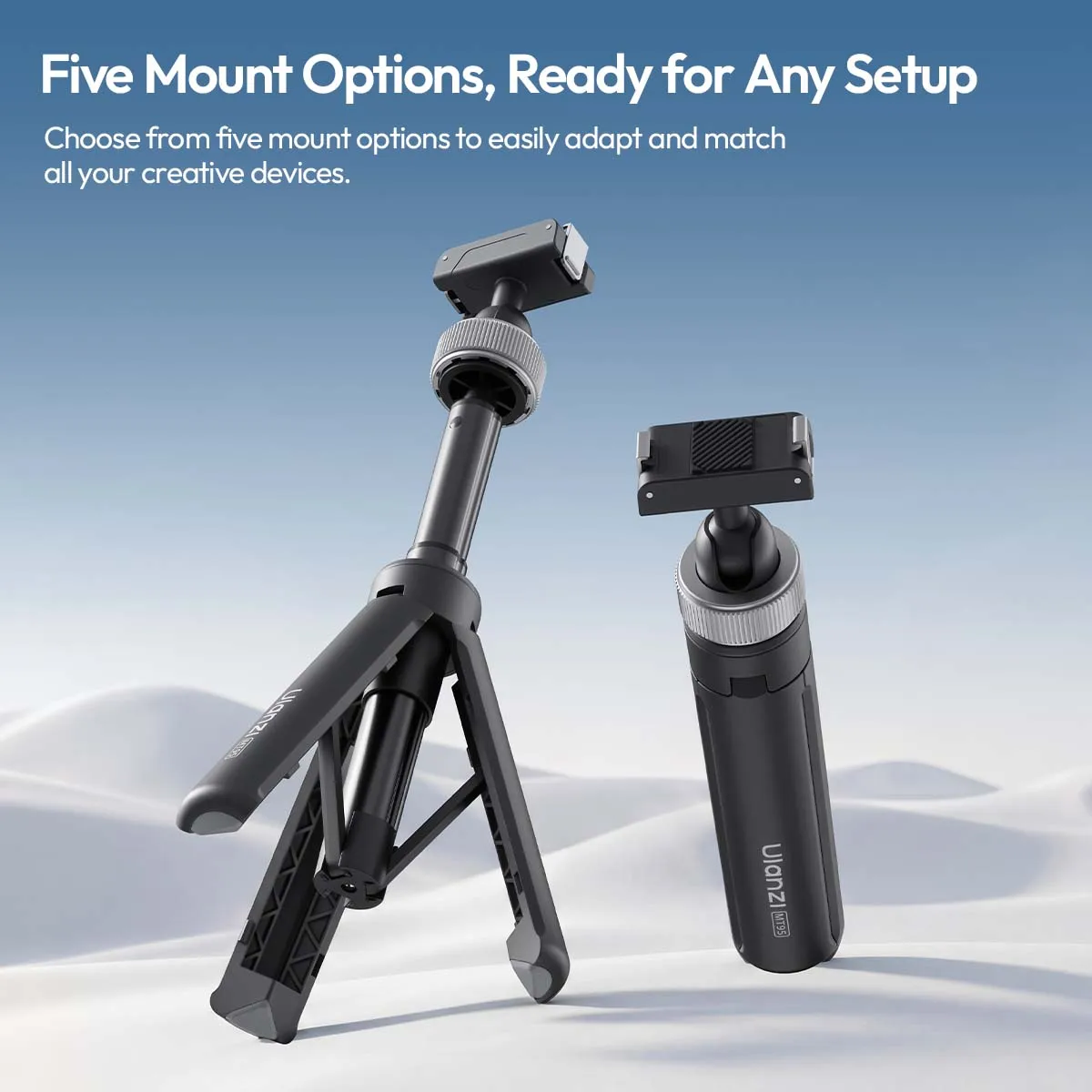 Ulanzi MT95 Tragbares Stativ für DJI Osmo Action 3/4/5 PRO/ 6 Nano/insta360 X5 GoPro, ausziehbares Action-Kamera-Zubehör