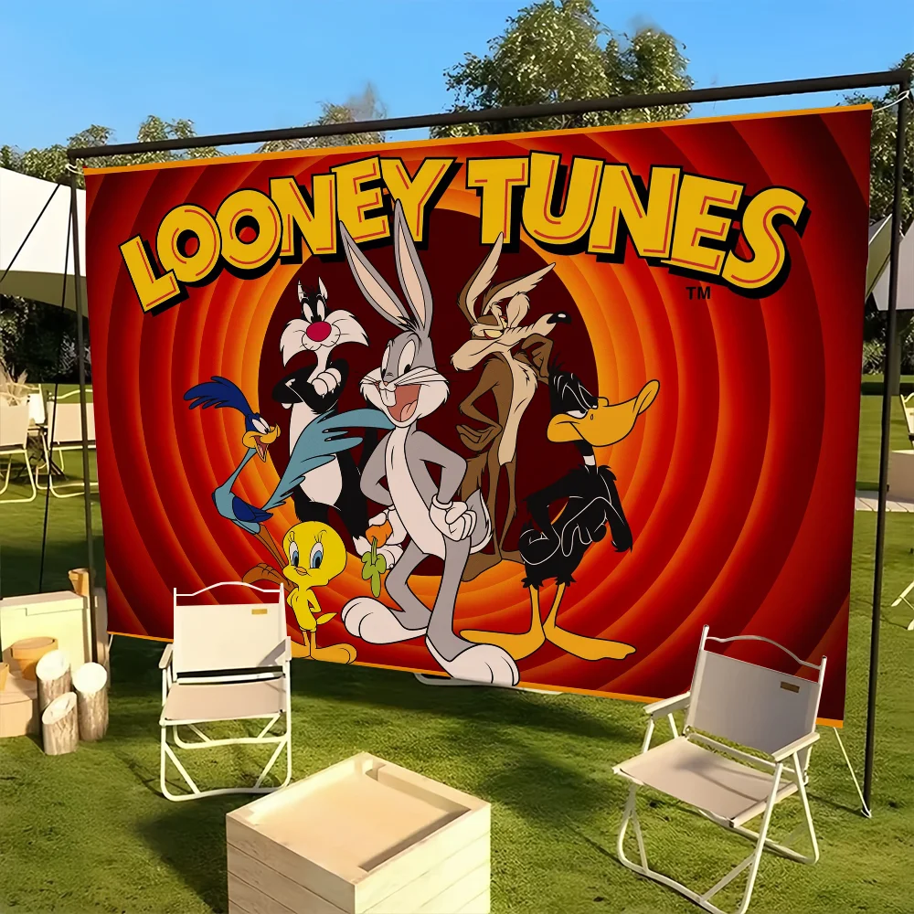 كارتون T-The L-Looney T-Tunes S-Show العلم للنزهة حفلة فن معلقة ديكور المنزل في الهواء الطلق التخييم راية الحفلات