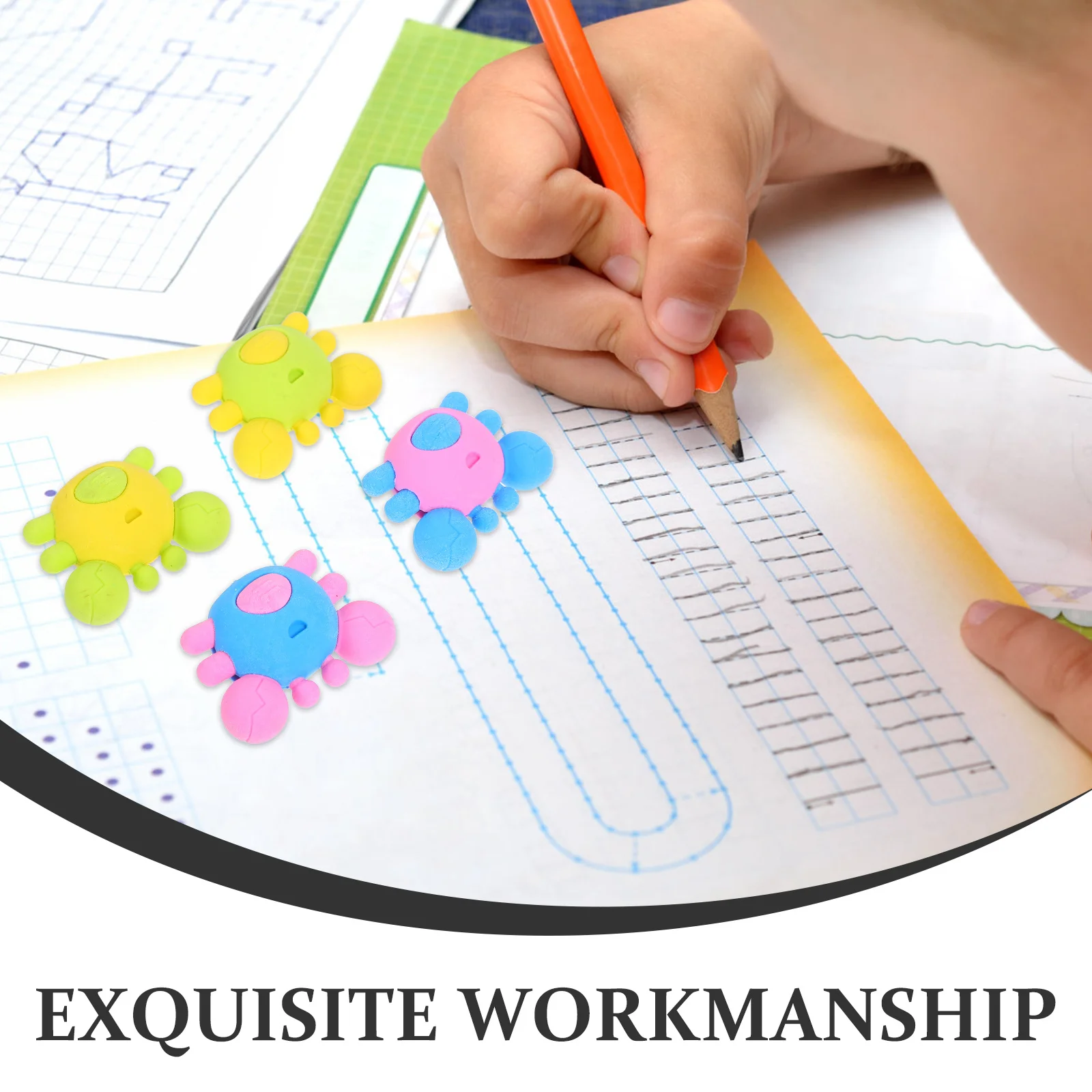 20 قطعة محايات بلاستيكية للأطفال تصميم حيوانات كرتونية للمدرسة والمكتب قطع فنية محايات صغيرة للوازم المدرسية #6