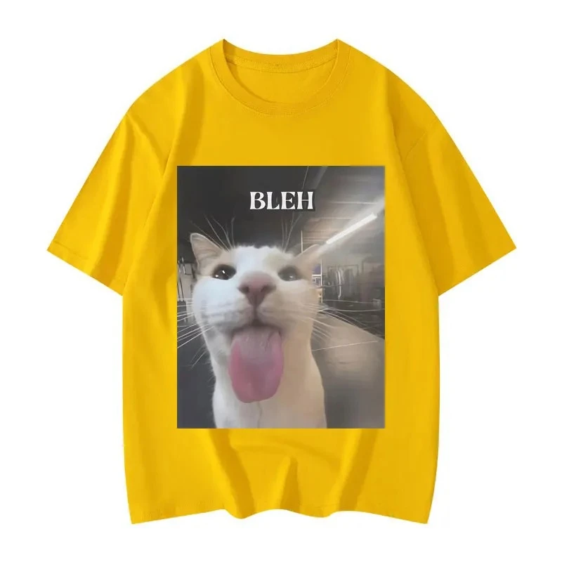Bleh Funny Cat Meme T-shirt stampate con grafica Abbigliamento donna T-shirt di tendenza della moda Abbigliamento casual estivo a maniche corte