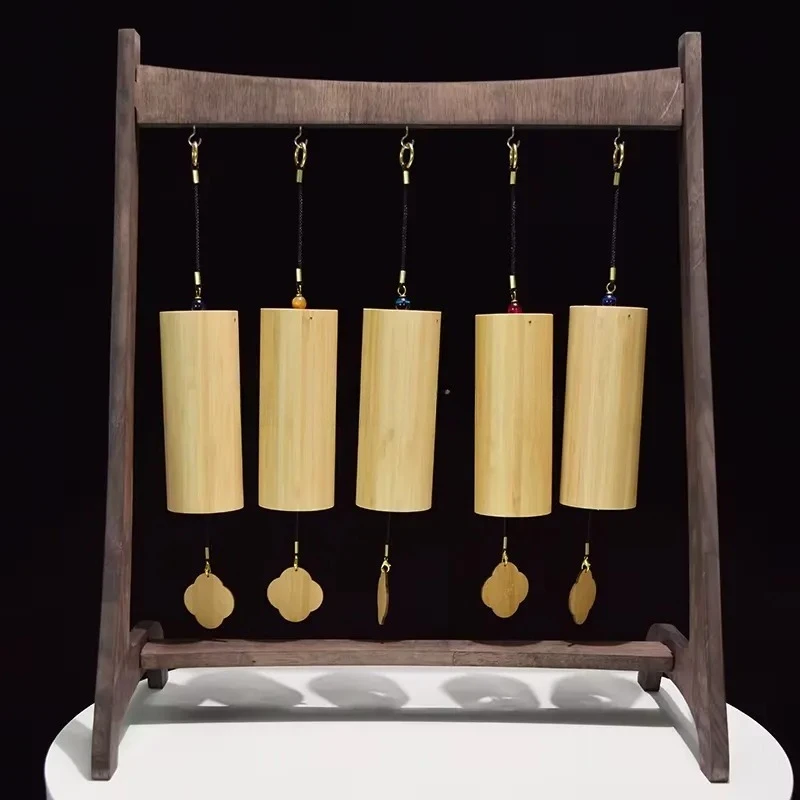 Handmade Bamboo Wind Chimes Sound Therapy Bells Spiritual Healing Meditation Instruments Natural Home Decor Gift