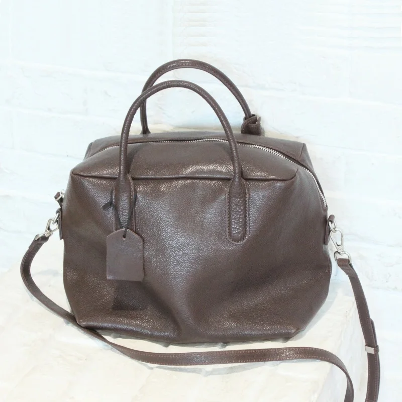 High Quality Handbags Women Genuine Leather Bag Designer Purses Ladies Retro Shoulder Crossbody Bag Simple Soild Color Hand Bag
