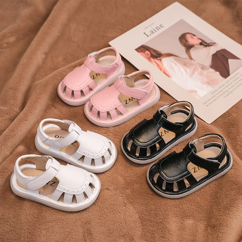 Estate neonate ragazzi sandali neonato scarpe da bambino suola morbida antiscivolo bambini Casual scarpe in vera pelle sandali da spiaggia per