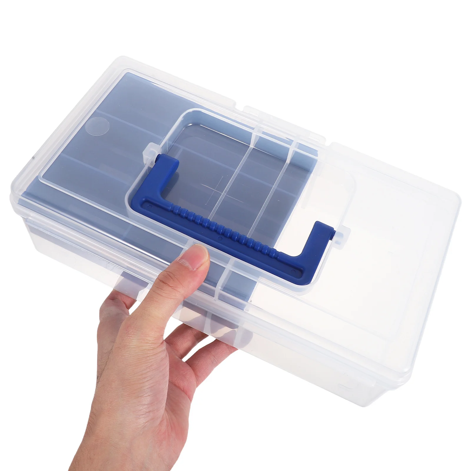

Transparent Plastic Craft Storage Box Dividers Sewing Supplies Organizer Container Stationery Art Embroidery Hand Sewing Tools