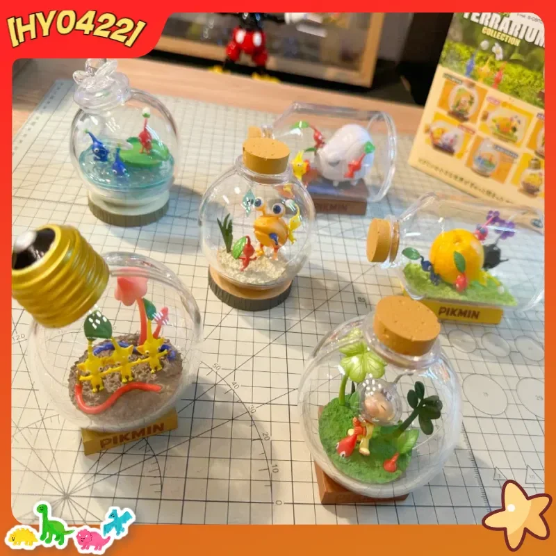재고 있음 오리지널 피크민 테라리움 컬렉션 블라인드 박스 게임 애니메이션 미니 피규어 캔디 장난감 팬들을 위한 선물 어린이 장난감 선물