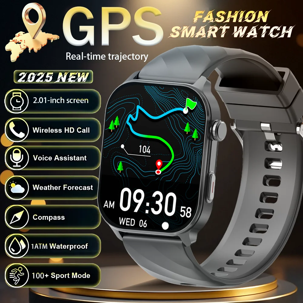 

GPS Compass Outdoor Sports Smartwatch Blue Tooth Call 1ATM Waterproof Heart Rate Health Weather Smart Watch Information Reminder