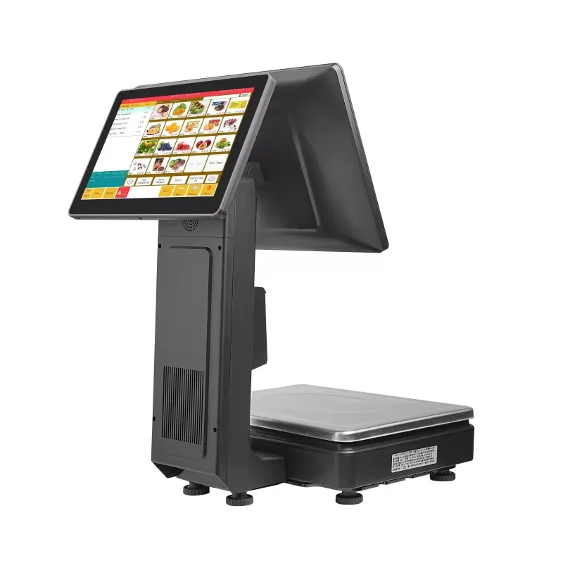 Double Touch Screen All One POS Weighing System Electric Scales Cashier Machine Windows/Android Support 15-30kg Capacity for view 4