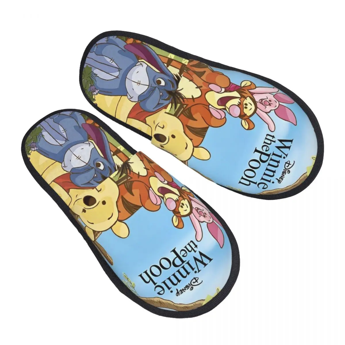 Winter House Cotton Slippers Winnie The Pooh And Friends Piglet Tigger Household Fur Slippers Slides Cozy Anti-skid Slides