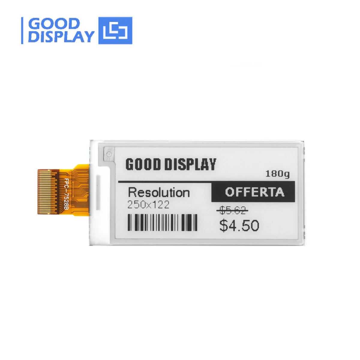 Papel eletrônico de ampla temperatura de 2,13 polegadas -25 ℃   para 50 ℃   Visor de tinta eletrônica com resolução 250x122 GDEM0213B74WT