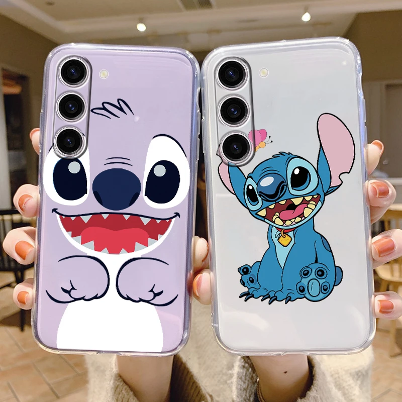 For Samsung Galaxy A35 5G Phone Case GalaxyA35 Cover Happy Funny Stitch Angel Clear Soft TPU Funda For Samsung A 35 Shell Bags