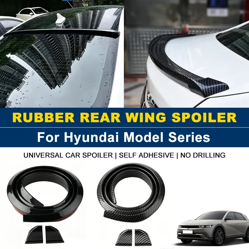 For Hyundai Elantra Sonata Tucson SantaFe Kona Veloster Ioniq 1.5M Self-Adhesive Rear Spoiler Wing No Drill Trunk Lip Parts