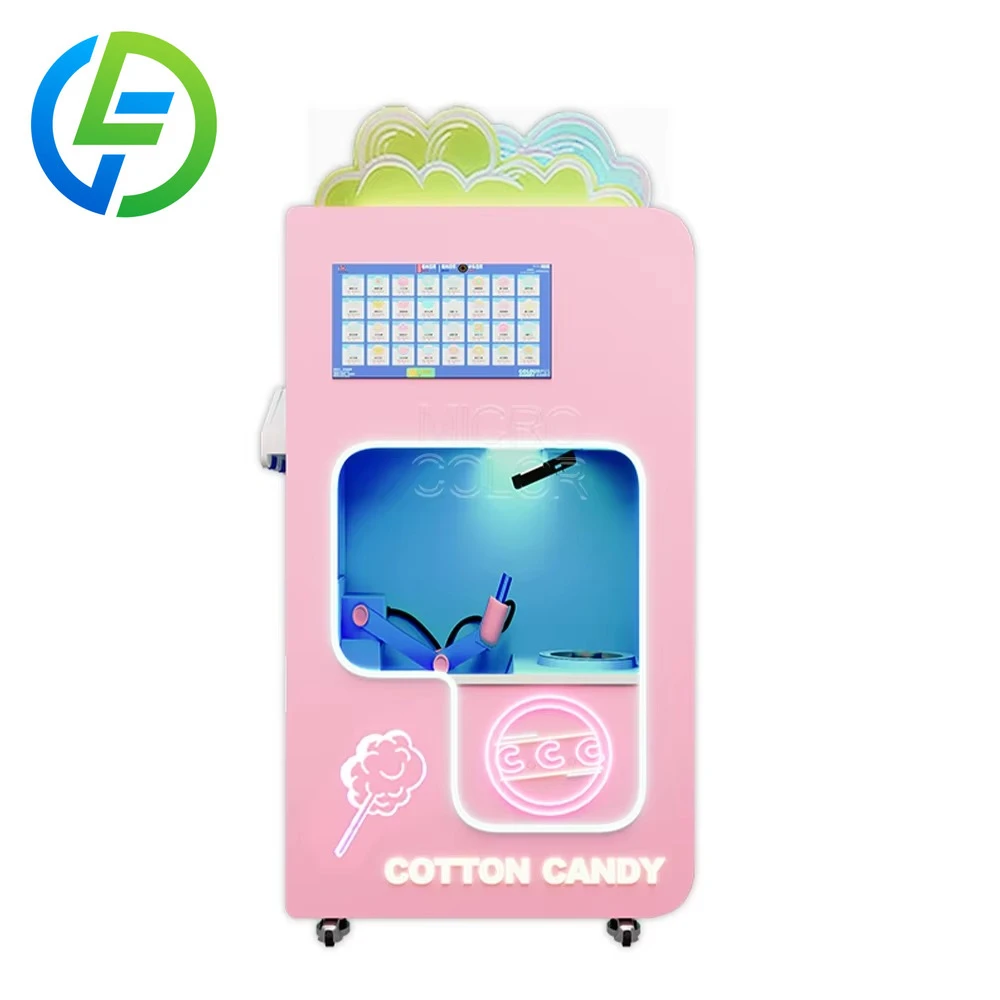 FL Professional Full Automatic Commercial Flower Shape Sweet Cotton Candy Making Vending Machine for Kids Business Sale