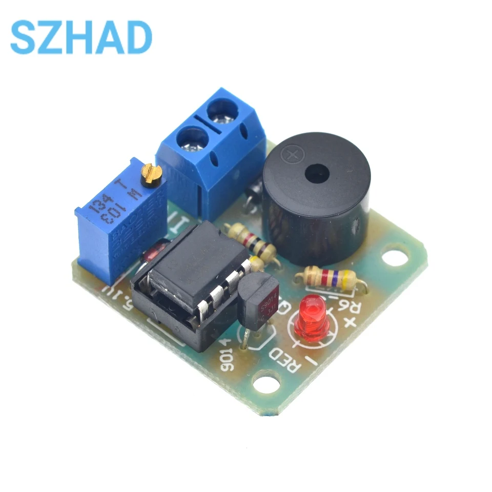 LM358 Accumulator 9V 12V  Sound Light Alarm Board Buzzer Prevent Over Discharge Controller Module