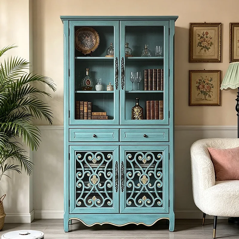 Cabinet furniture, entrance cabinet, storage, living room solid wood retro integrated dining side cabinet