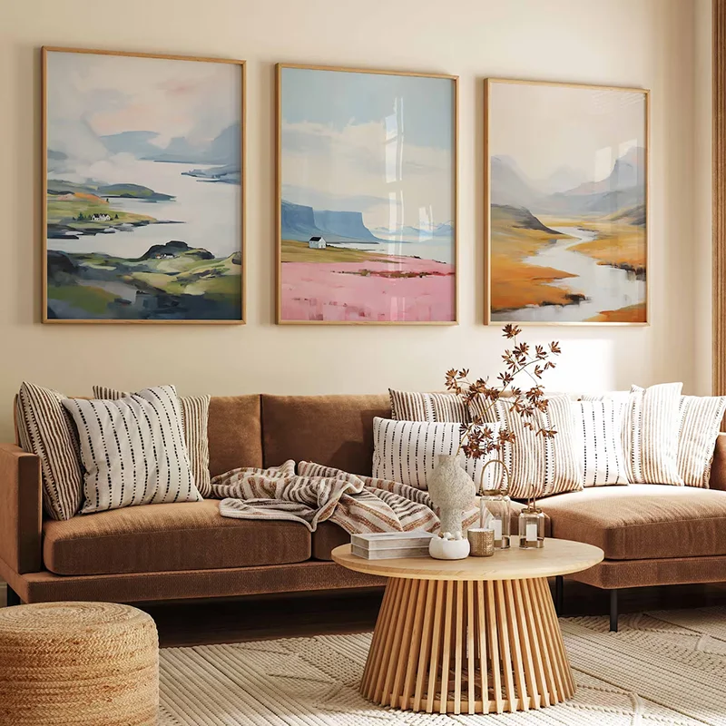 3pcs frameless Canvas Painting 3PCS Iceland Poster  Vintage Icelandic Travel Prints  European City Poster  Iceland Wall Art  Can