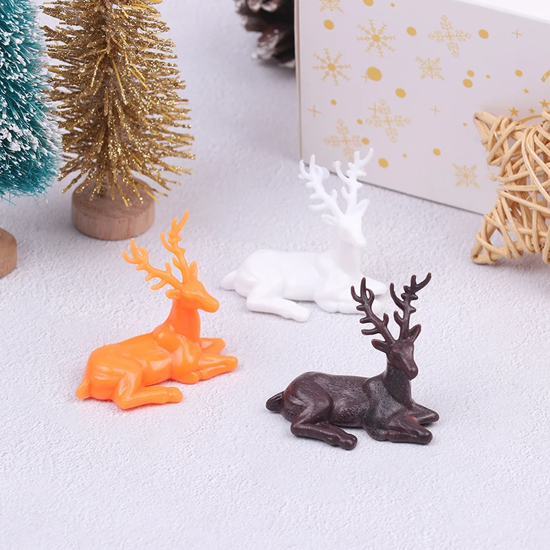 Miniature Dollhouse Deer Statue Christmas Elk Ornaments Dollhouse Decoration Accessories