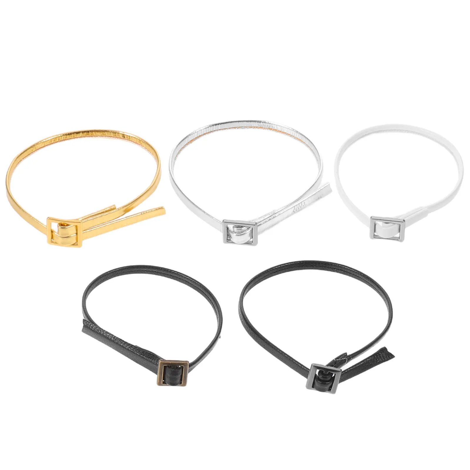 

5Pcs Mini Waistband Set Baby Accessories Mini Belt Buckle Straps for Clothes Sewing Craft Supplies Pretend Play