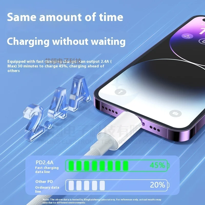 Applicable to AP16/15 for Huawei, dual TypeC mobile phone data cable, braided PD one to two simultaneous fast charging