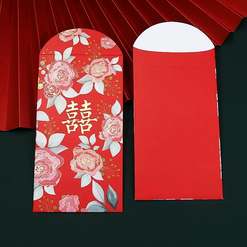 10pcs Chinese Wedding red packet, Wedding decor,Ang pao,Double happiness red envelopes, Ang bag,Lucky bag, Money bag,red bag