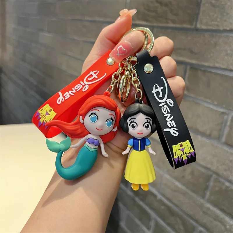 Cartoon Anime Princess Mermaid Frozen Pendant Keychains Car Key Chain Key Ring Phone Bag Hanging Jewelry Kids Gifts