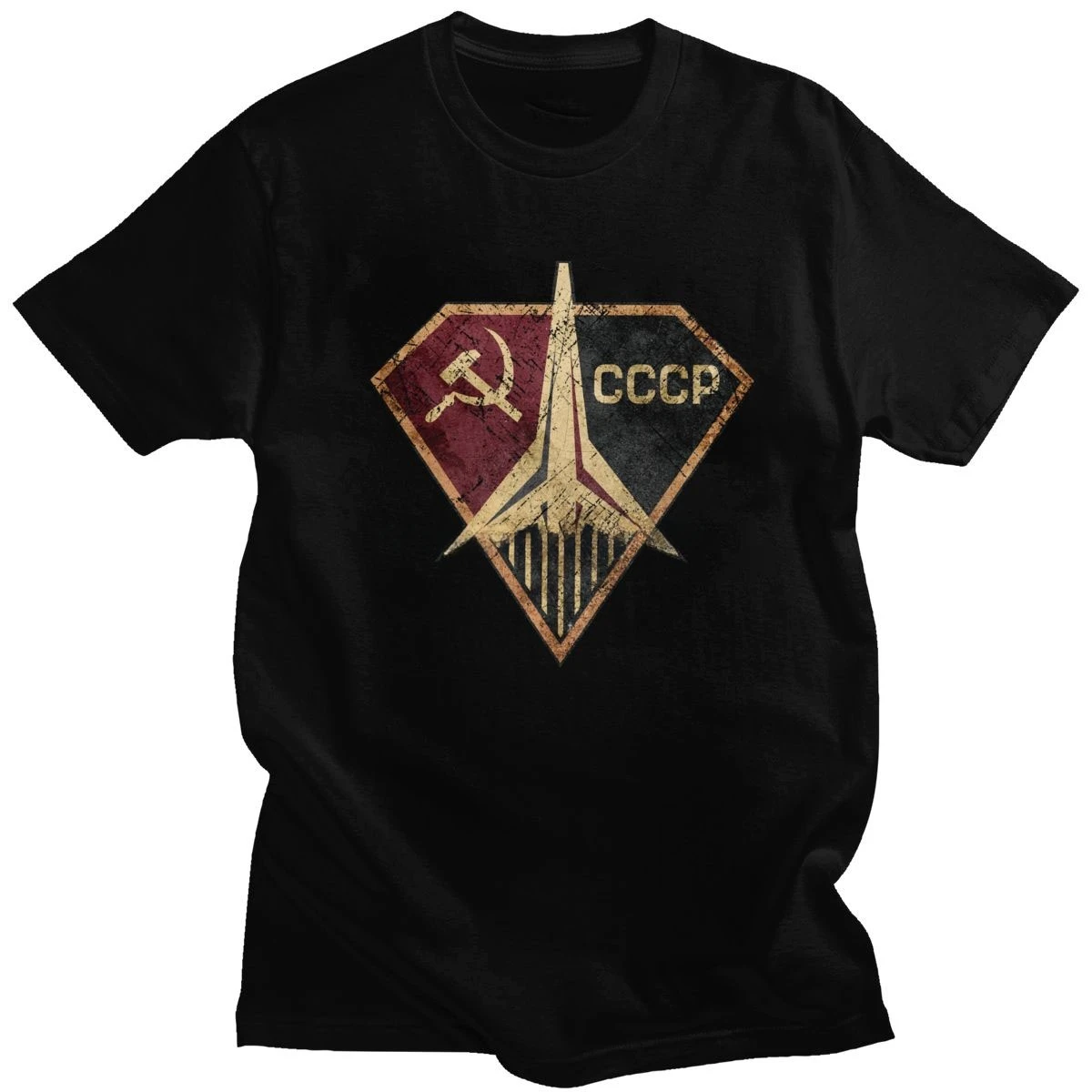 Russia CCCP Rocket Hero Man T Shirt Cotton Ussr Space Investigation Tshirt Soviet Union Tee O-neck Short-Sleeve T-shirt