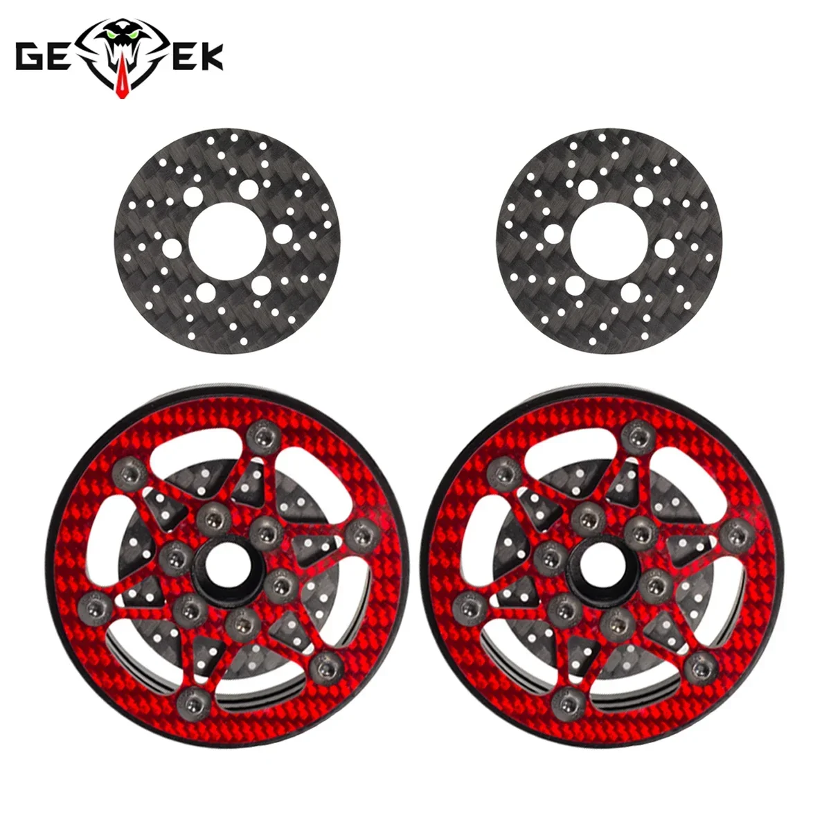 4PCS Carbon Fiber SLW Brake Rotors for 1/8 1/10 RC Crawler Rigs TRX4 SCX10 Element Enduro 1.9 2.2 Beadlock Wheels Rim Upgrade