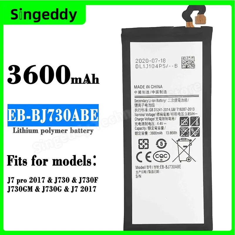 Baterai EB-BJ730ABE, baterai Build-in ponsel untuk J7 2017, J730, J730F, J730GM, J7 Pro 2017, suku cadang perbaikan pengganti