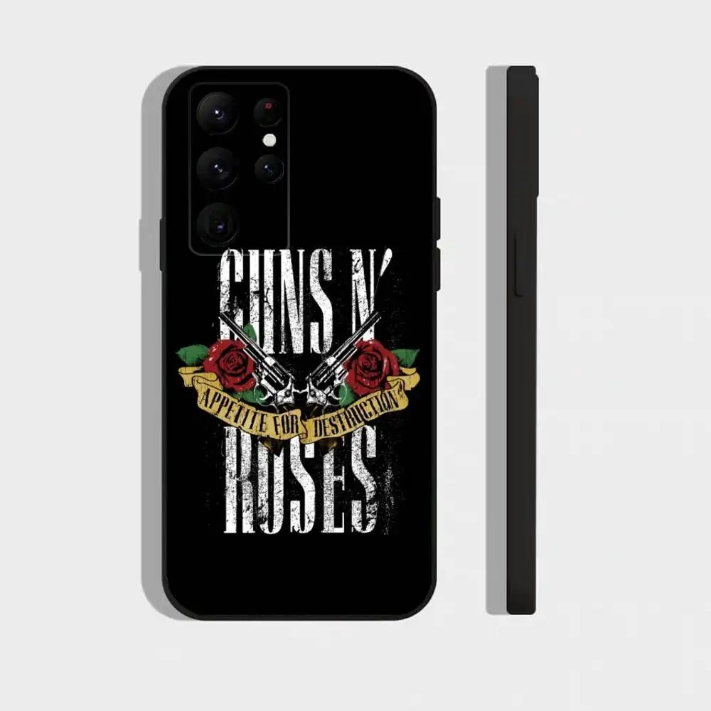 حافظة هاتف G-Guns N A-Axl Rose Roses لهاتف سامسونج S25، S24، S23، S22، S21، S20، Ultra، Plus، FE غطاء ناعم أسود #2