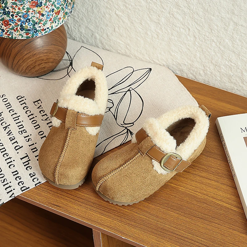 

Autumn Winter Baby Boys Girls Boots Oxford Suede Children Casual Shoes Outdoor Anti-slip Infant Shoes Plush Kids Ankle Boots