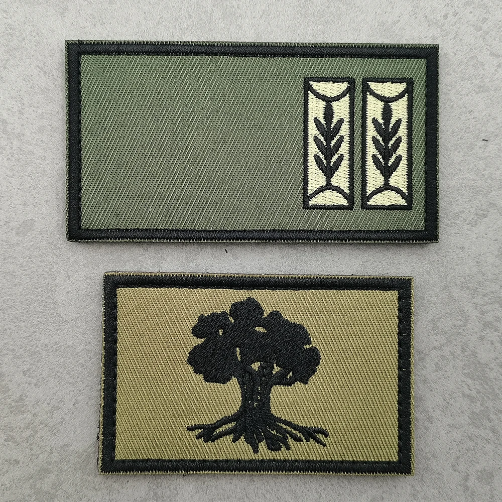 New Arrival Multiple Choice Embroidery Army Green Israel Flag Double Sword Patch Military Army Rank Label Sew-on Shoulder Hat