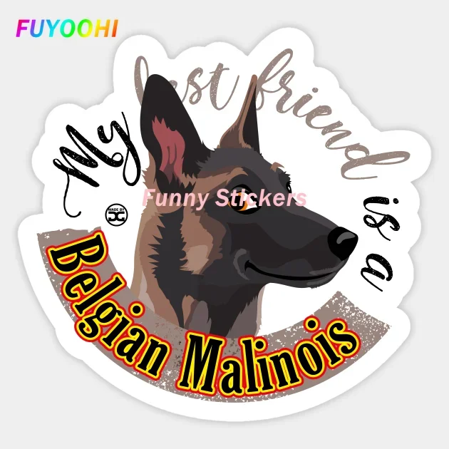 

FUYOOHI Exterior/Protection Funny Stickers Squint Belgian Malinois Vinyl Decal Car Stickers for Car-window Bumper Door Decals