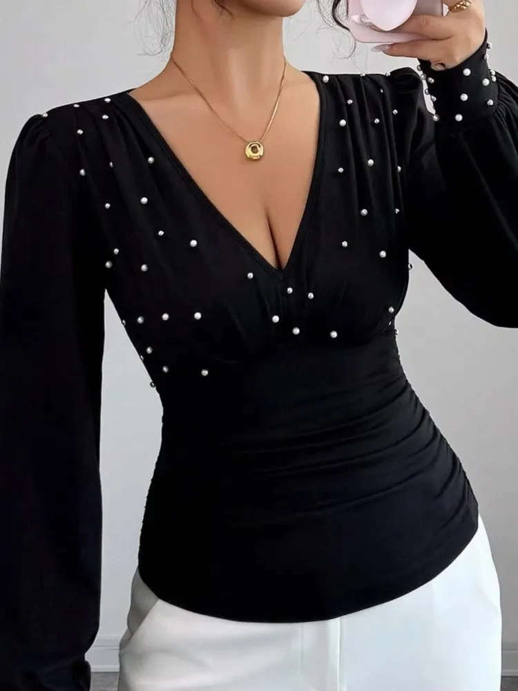 2026 New Autumn/Winter Women's Top Fashionable, Comfortable, Casual, Versatile For Commuting, Simple, Slimming, Solid Color Top