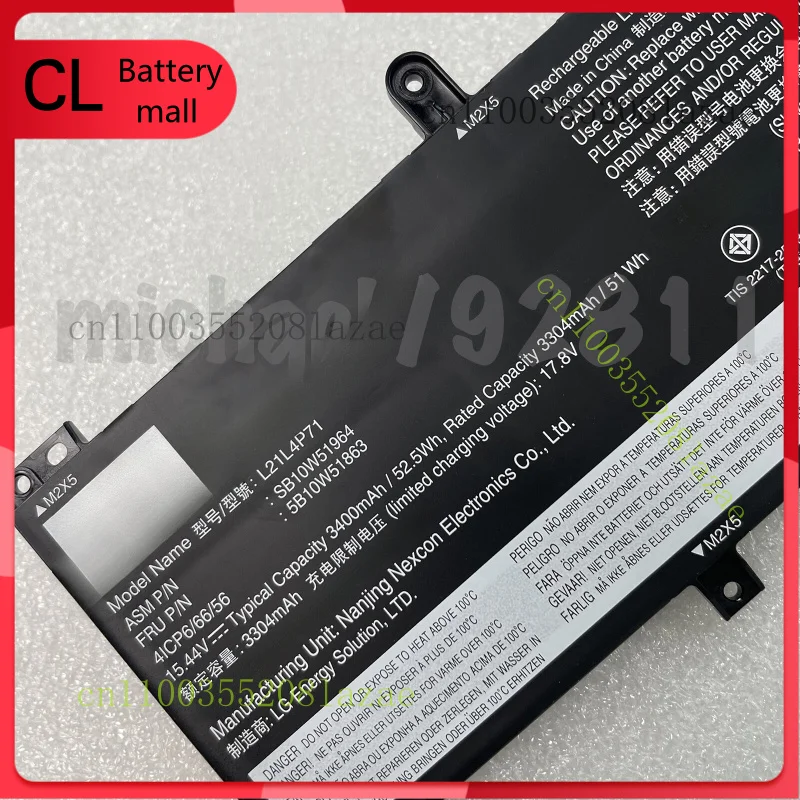

New Genuine L21L4P71 Battery for Lenovo Thinkpad T14 P14s Gen 3 2022 L21M4P72