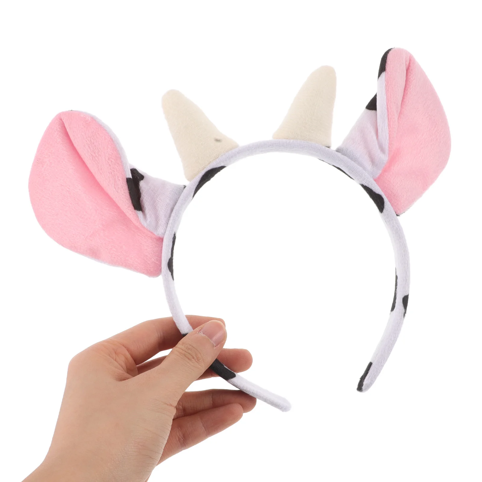 

Cute Cow Animal Ears Hairband Soft Cow Horn Headband Material Durable Kids Adult Party Stage Everyday Use Accessories
