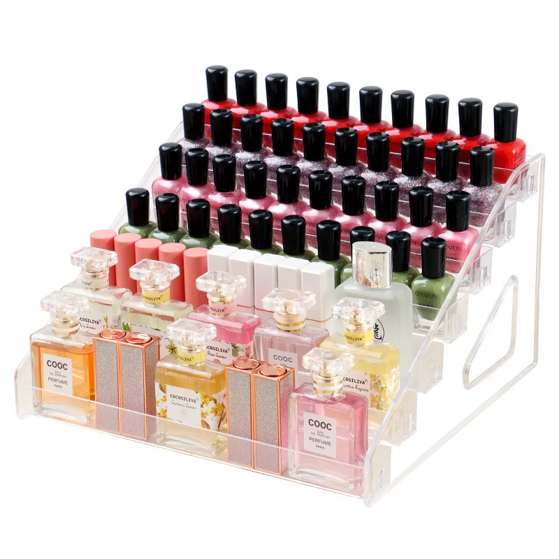 3-7 Tier Acrylic Lipstick Display Stand For Storing Cosmetic Nail Polish Desktop Eye Shadow Plate Powder Cake Air Cushion Rack