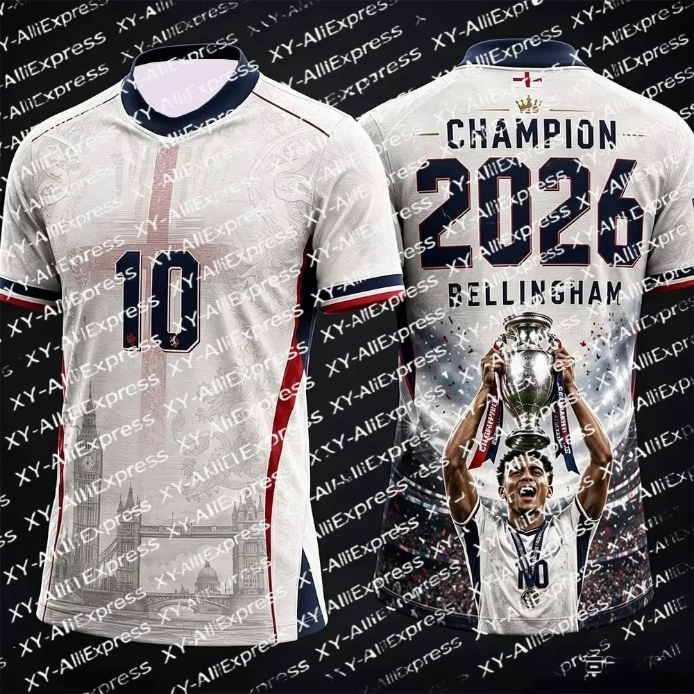 2026 England Champions League Soccer T-Shirt Quick-Dry Bellingham No. 10 Jersey Outdoor Sports Special Edition Men's T-Shirt