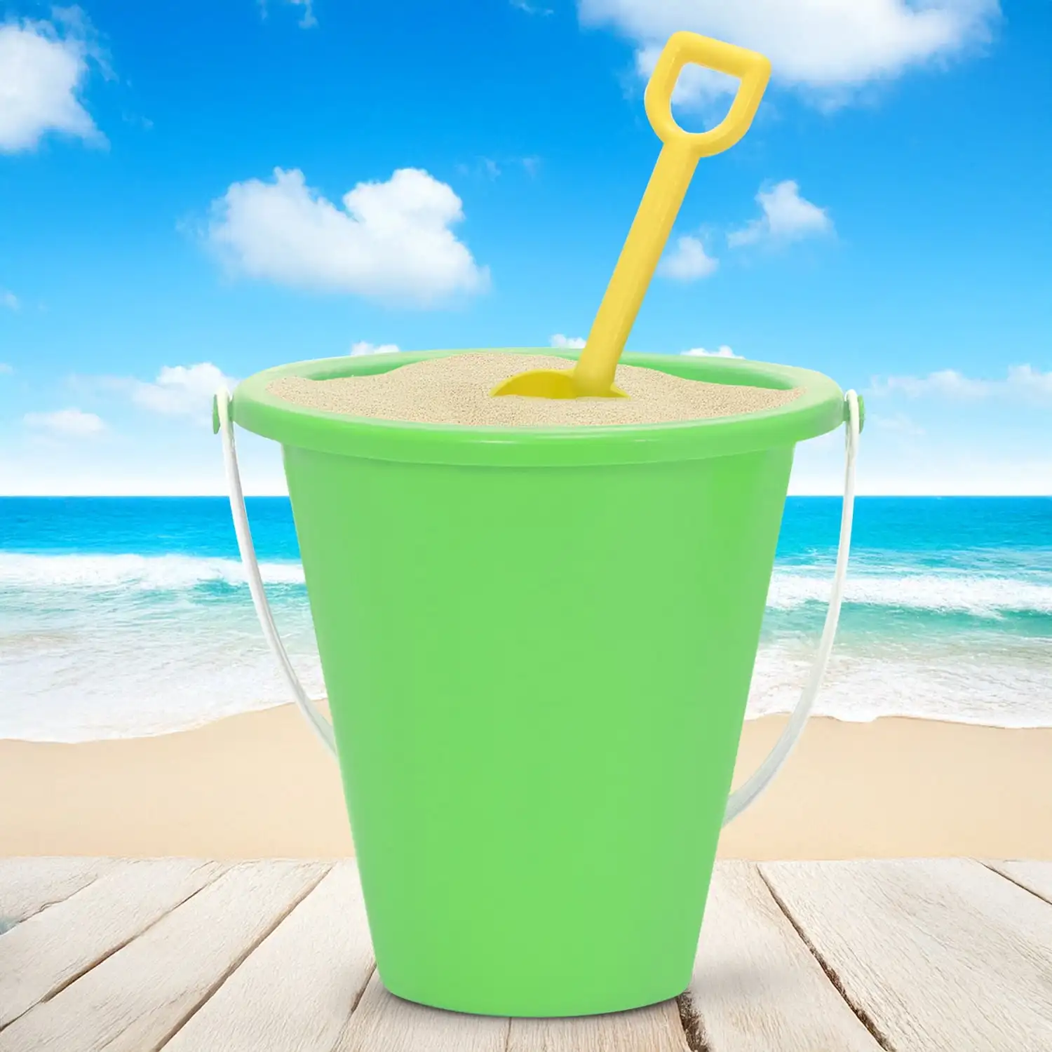 8-дюймовый набор ведра и лопаты. Прочные и долговечные пляжные игрушки для детей.
