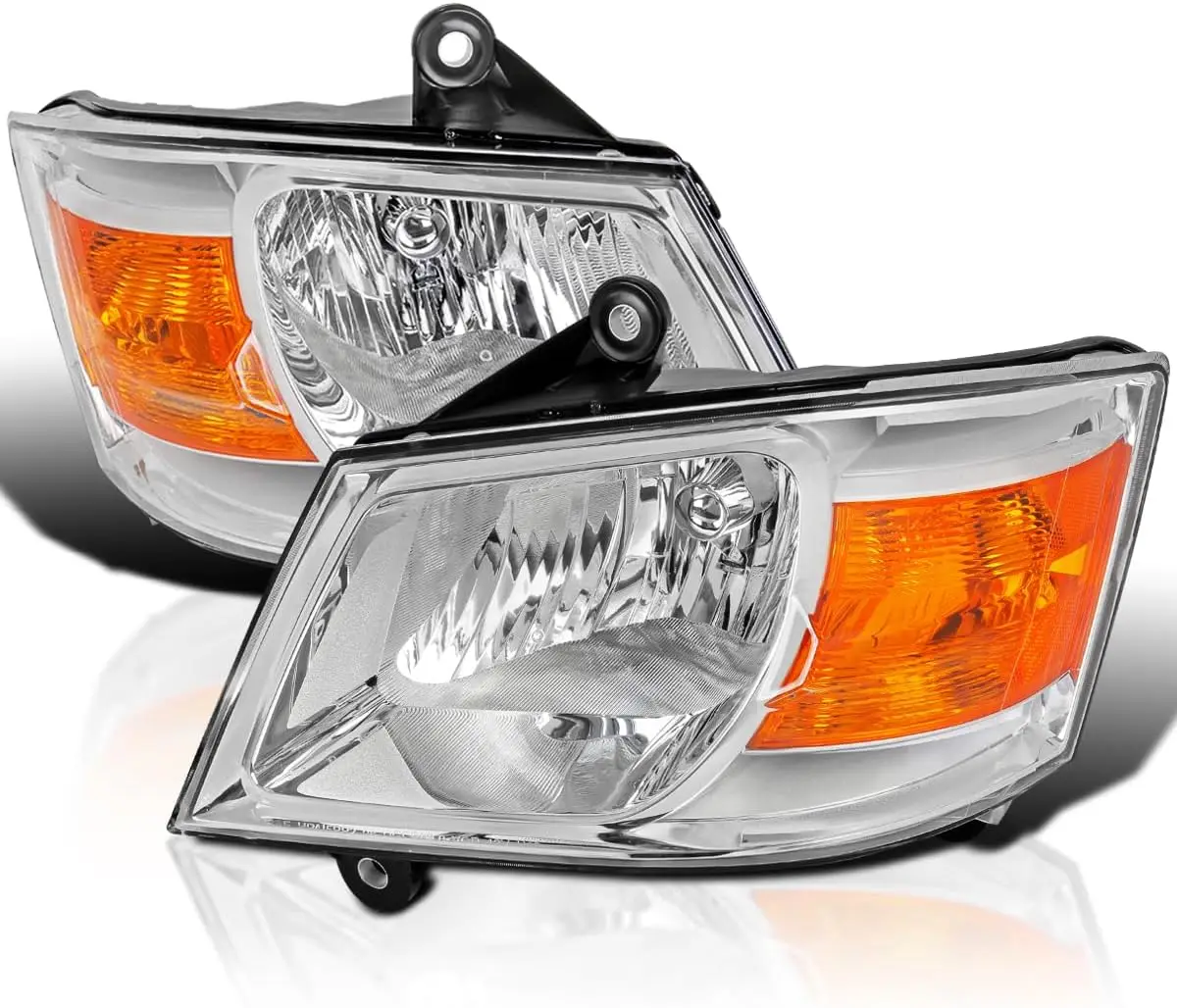 

Хромированные фары, совместимые с Dodge Grand Caravan L+R 2008-2010 гг., пара ламп головного света в сборе